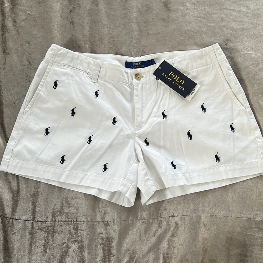 NEW Polo Ralph Lauren White Shorts with Logo